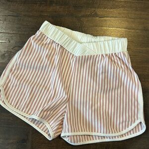 Striped Pink and White Women's Shorts